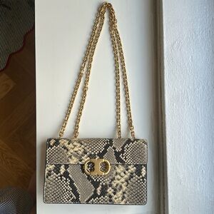 Tory Burch snakeskin shoulder bag with gold hardware